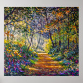 Impressionisme Path: Sunny Forest Waterverf Poster (Voorkant)