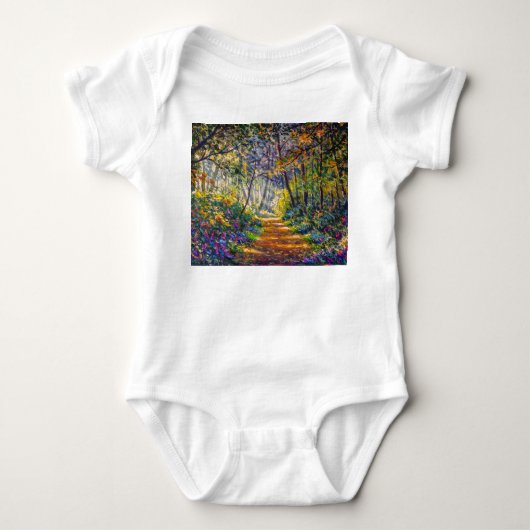 Impressionisme Path: Sunny Forest Waterverf Romper (Voorkant)