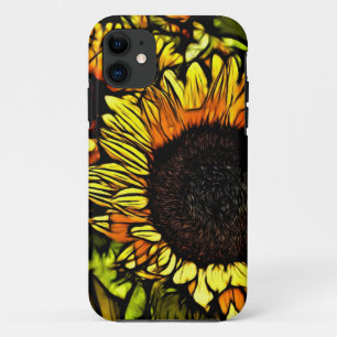 Impressionisme Schilderij Landelijk Geel Zonnebloe iPhone 11 Hoesje