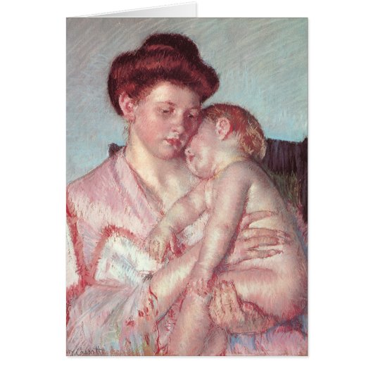 impressionisme, slaperige Baby van Mary Cassatt (Voorkant)