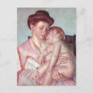 impressionisme, slaperige Baby van Mary Cassatt Briefkaart