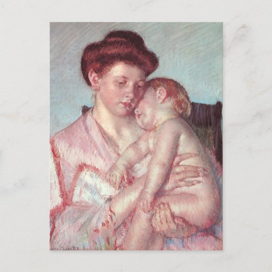  impressionisme, slaperige Baby van Mary Cassatt Briefkaart (Voorkant)