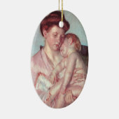  impressionisme, slaperige Baby van Mary Cassatt Keramisch Ornament (Rechts)