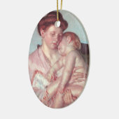  impressionisme, slaperige Baby van Mary Cassatt Keramisch Ornament (Links)