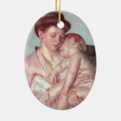  impressionisme, slaperige Baby van Mary Cassatt Keramisch Ornament (Achterkant)