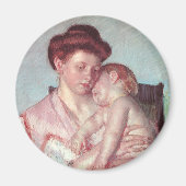  impressionisme, slaperige Baby van Mary Cassatt Magneet (Voorkant)
