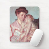  impressionisme, slaperige Baby van Mary Cassatt Muismat (Met muis)