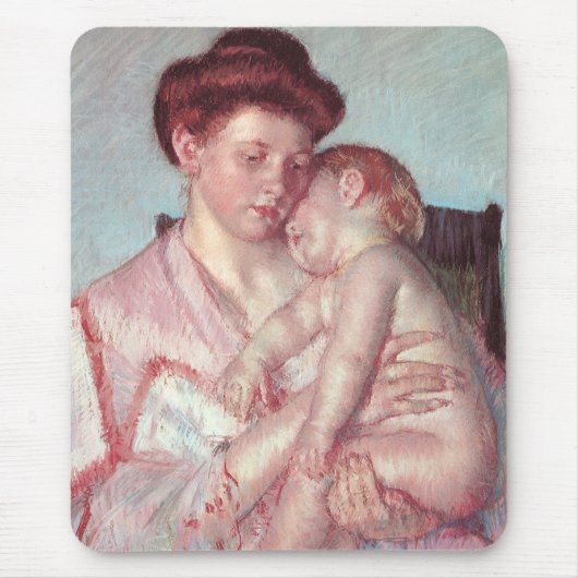  impressionisme, slaperige Baby van Mary Cassatt Muismat (Voorkant)