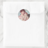  impressionisme, slaperige Baby van Mary Cassatt Ronde Sticker (Tas)