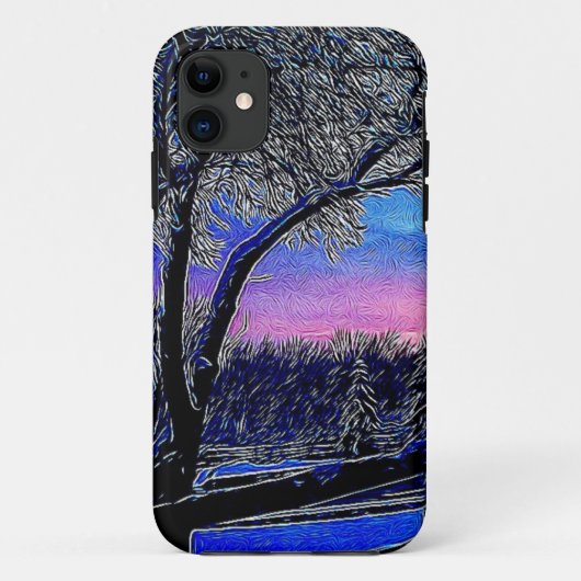 Impressionisme Sunrise Landschap Winterbomen Case-Mate iPhone Case (Achterkant)