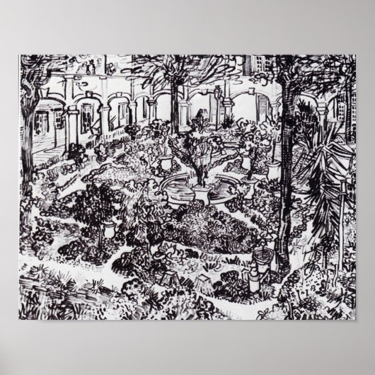 Impressionisme Vincent Van Gogh Garten des Hospita Poster (Voorkant)