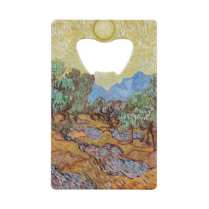 Impressionisme Vincent Van Gogh Olive Trees beroem Creditkaart Flessenopener