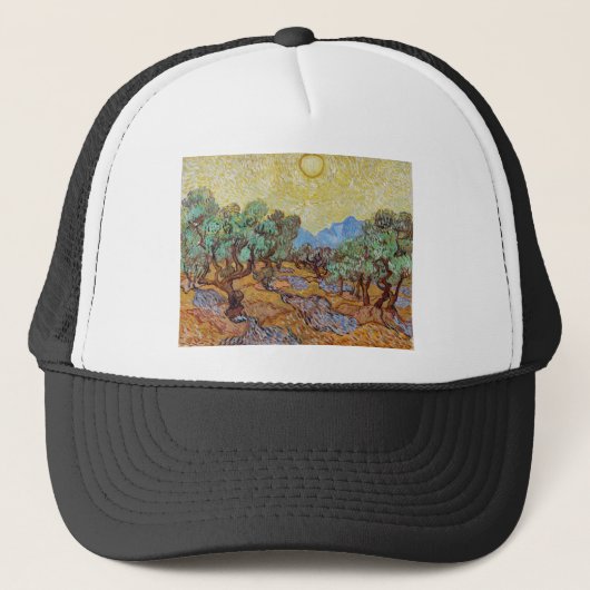 Impressionisme Vincent Van Gogh Olive Trees beroem Trucker Pet (Voorkant)