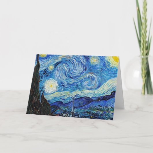Impressionisme Vincent Van Gogh Starry Sterrennach Kaart (Voorkant)