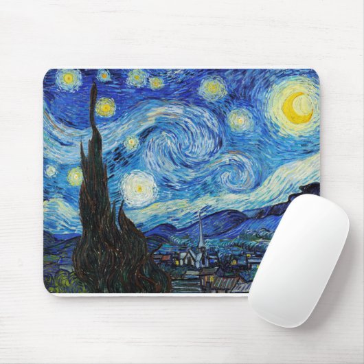 Impressionisme Vincent Van Gogh Starry Sterrennach Muismat (Met muis)