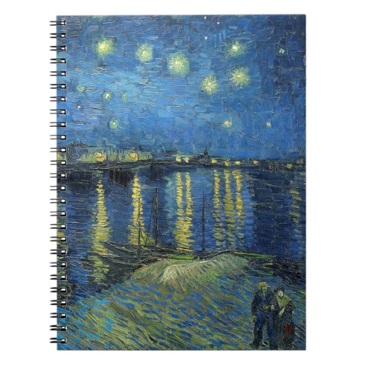 Impressionisme Vincent Van Gogh Starry Sterrennach Notitieboek (Voorkant)