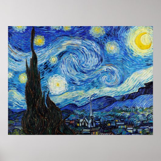 Impressionisme Vincent Van Gogh Starry Sterrennach Poster (Voorkant)