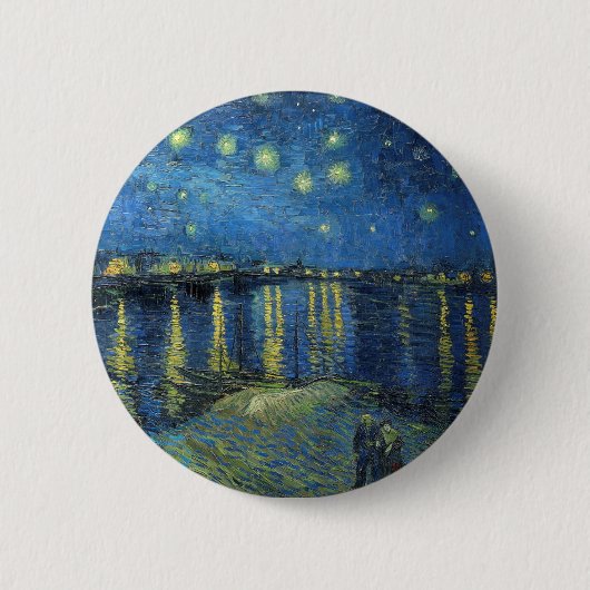 Impressionisme Vincent Van Gogh Starry Sterrennach Ronde Button 5,7 Cm (Voorkant)