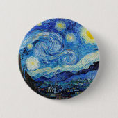 Impressionisme Vincent Van Gogh Starry Sterrennach Ronde Button 5,7 Cm (Voorkant)