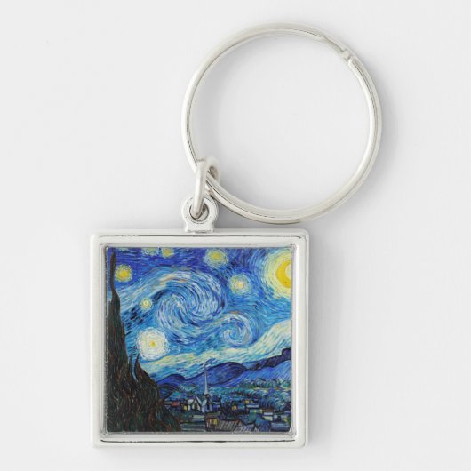 Impressionisme Vincent Van Gogh Starry Sterrennach Sleutelhanger (Voorkant)