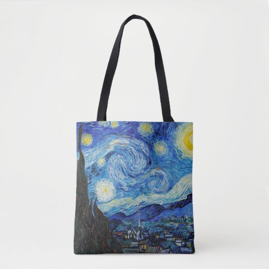Impressionisme Vincent Van Gogh Starry Sterrennach Tote Bag (Voorkant)