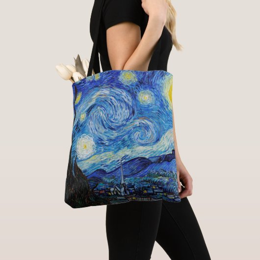 Impressionisme Vincent Van Gogh Starry Sterrennach Tote Bag (Dichtbij)