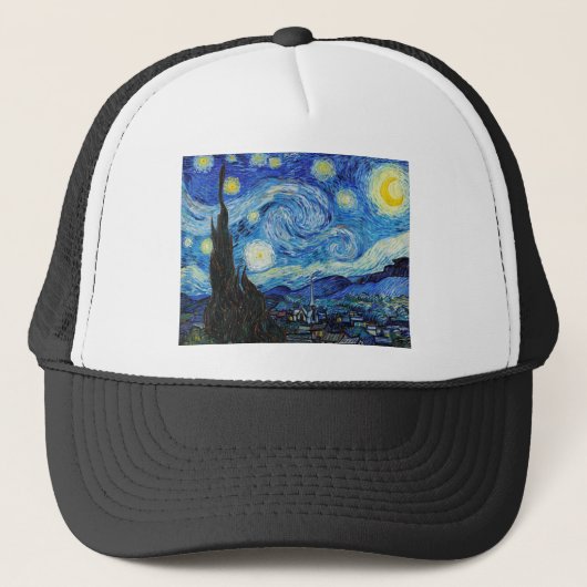 Impressionisme Vincent Van Gogh Starry Sterrennach Trucker Pet (Voorkant)