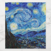 Impressionisme Vincent Van Gogh Starry Sterrennach Wijn Etiket (Enkel label)