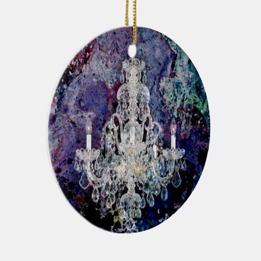 impressionisme waterverf Edwardian Chandelier Keramisch Ornament (Rechts)