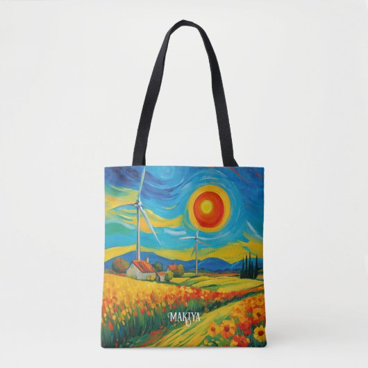 Impressionisme Zonne- en Windenergie Tote Bag (Voorkant)