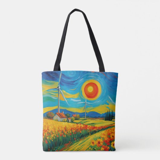 Impressionisme Zonne- en Windenergie Tote Bag (Achterkant)