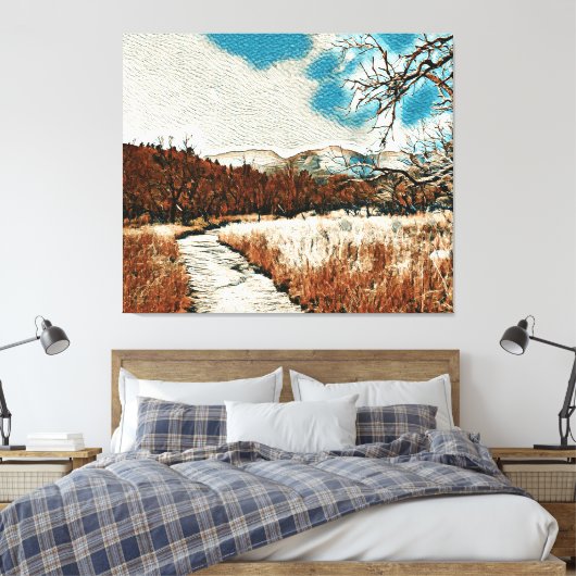 Impressionisonistisch Bergingscanvas Canvas Afdruk (Insitu (Slaapkamer))