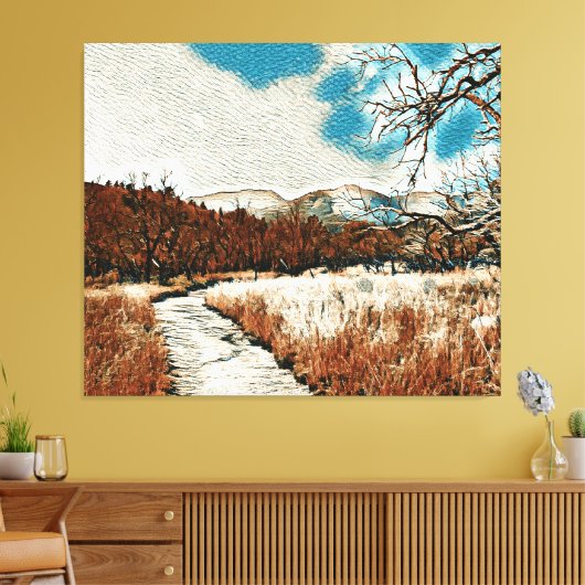 Impressionisonistisch Bergingscanvas Canvas Afdruk (Insitu (Woonkamer))