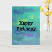 Impressionist Abstract in groen en blauw Kaart (Gele Bloem)