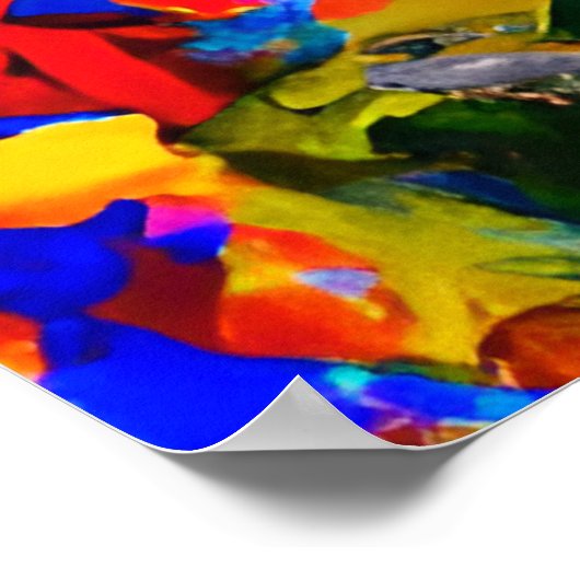 Impressionist Abstracte Parijse bloemen Eiffeltore Poster (Hoek)