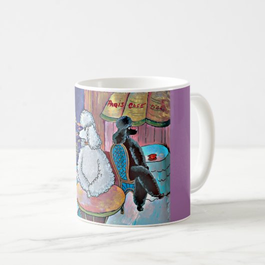 Impressionist Art Poodles Paris Cafe Mok Cup (Voorkant rechts)
