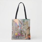 Impressionist Back Streets van Cyprus Travel Art Tote Bag (Voorkant)