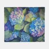 Impressionist Blue Hydrangeas Fleece Deken (Voorkant (Horizontaal))