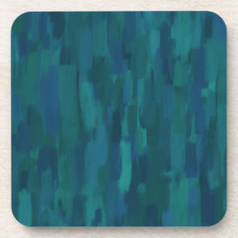 Impressionist Brush Strokes, Navy, Teal, Blue Bier Onderzetter