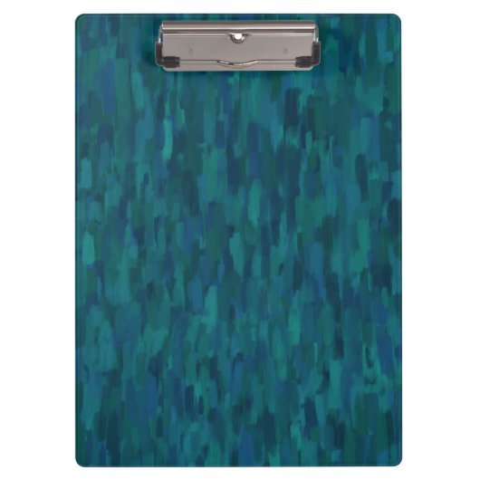 Impressionist Brush Strokes, Navy, Teal, Blue Klembord (Voorkant)