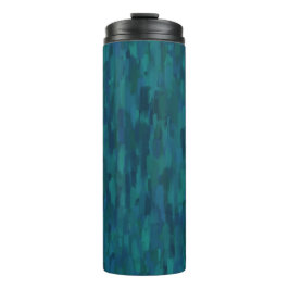 Impressionist Brush Strokes, Navy, Teal, Blue Thermosbeker
