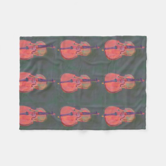 Impressionist Cello Blanket Fleece Deken (Voorkant (Horizontaal))