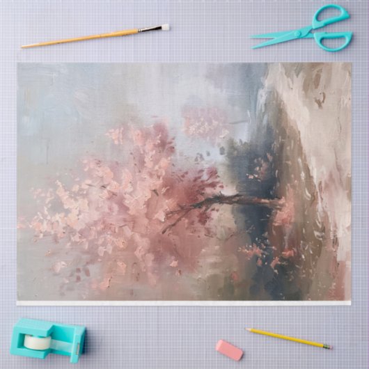 Impressionist Cherry Blossom Tree Decoupage Tissuepapier (Craft)