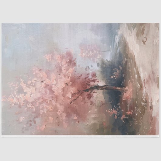 Impressionist Cherry Blossom Tree Decoupage Tissuepapier (Voorkant)