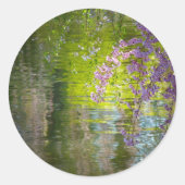 Impressionist Cherry Blossoms Ronde Sticker (Voorkant)