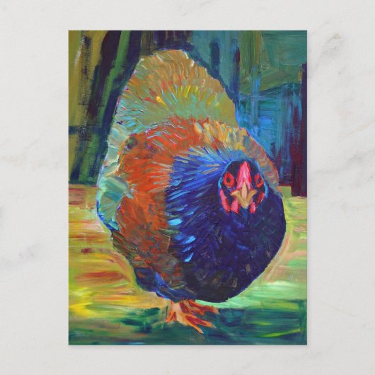 Impressionist chicken art briefkaart (Voorkant)