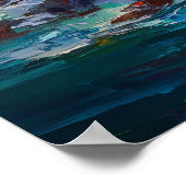 Impressionist Coastal Lighthouse Seascape Painting Poster (Hoek)