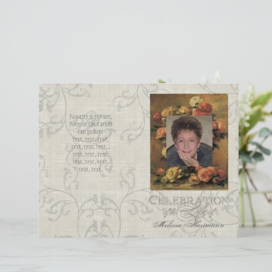 Impressionist Coral Yellow Rose 2 Memorial Service (Staand voorkant)