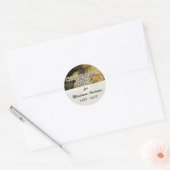 Impressionist Coral Yellow Rose 2 Memorial Service Ronde Sticker (Envelop)
