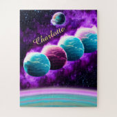 Impressionist Cosmic Amazing Paarse Universe Fun Legpuzzel (Verticaal)